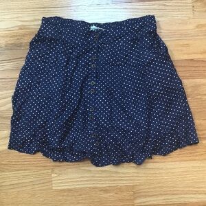 Kimchi blue high waisted navy polka dot skirt
